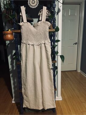 Blu Pepper Cream Smocked Romper